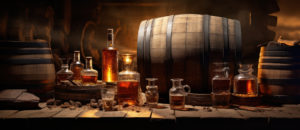 whiskey barrel background for bourbon for blindness header