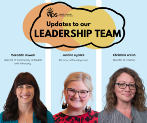 Graphic that shows three women under a text bubble that reads, "Updates to our Leadership Team"