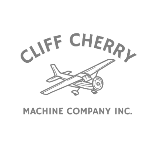 Cliff Cherry in text over an airplane with words Machine Company Inc. underneath