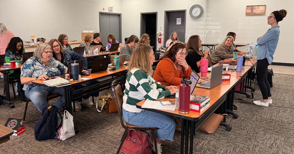 VIPS teachers and providers attend CCM training led by Paige Maynard.