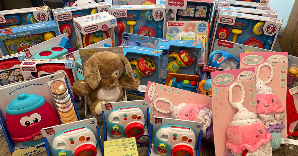 Collection of interactive toys donated.