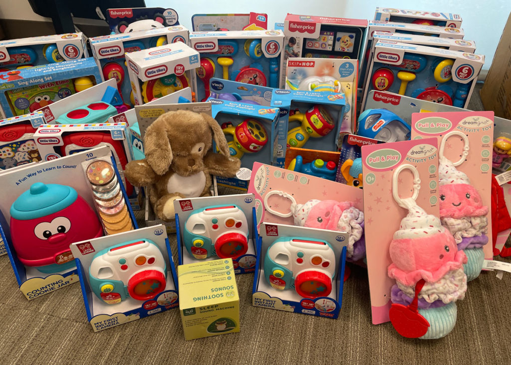 Collection of interactive toys donated.