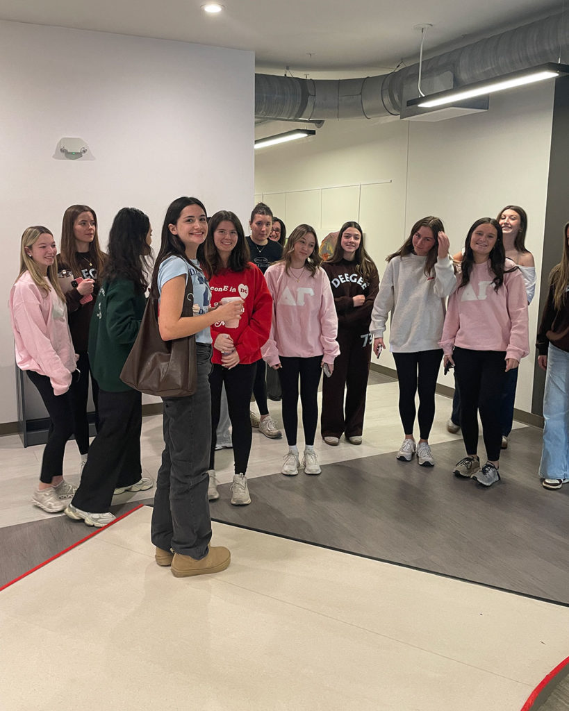 Delta Gammas take a tour of the FRC.