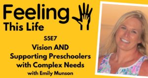 Graphic promoting Episode 7 with a photo of guest Emily Munson.