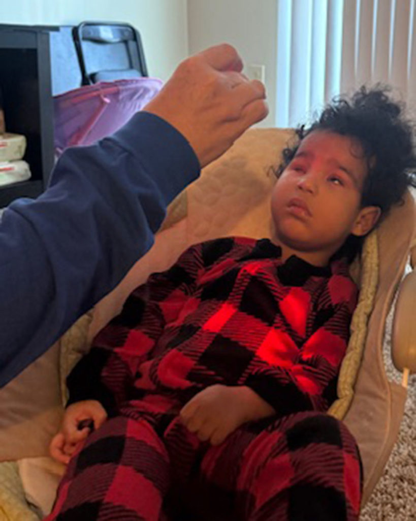 Ezra is tracking a red light.