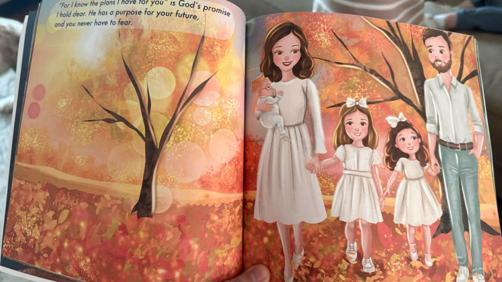 Spread from the book, Seize the Day, featuring Wells and his family.